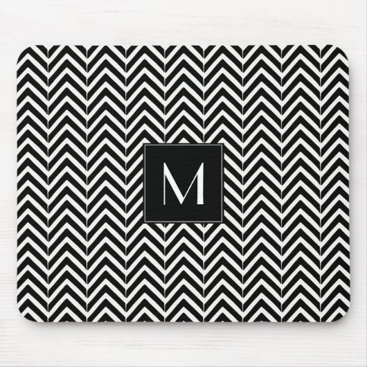 Chevron Zig Zag Pattern monogram Muismat (Voorkant)