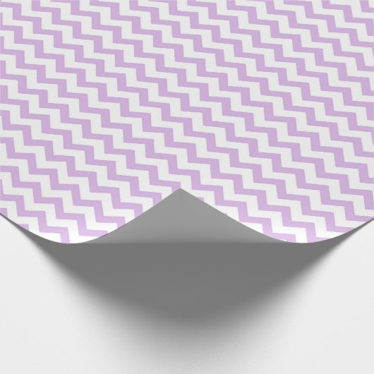 Chevron Zig Zag Pattern Pastel Lila White Scandi Cadeaupapier (Hoek)