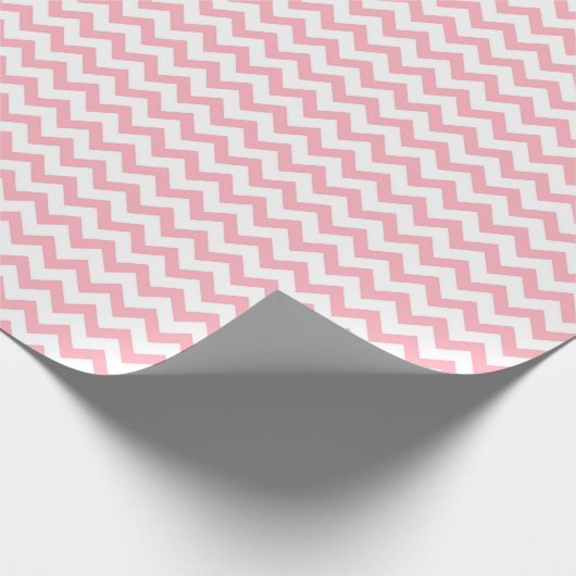 Chevron Zig Zag Pattern Pastel Pink White Cadeaupapier (Hoek)