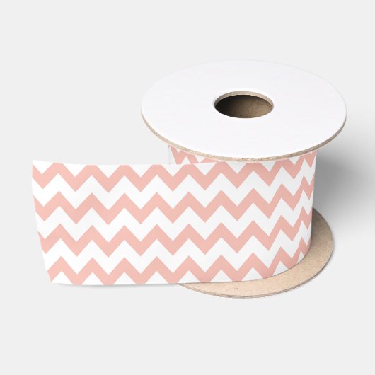 Chevron Zig Zag Pattern Sand Roos White Scandi Satijnen Lint (Spoel)
