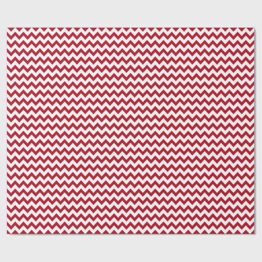 Chevron Zig Zag Ruby Red White Cadeaupapier (Vlak)