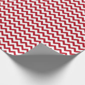 Chevron Zig Zag Ruby Red White Cadeaupapier (Hoek)