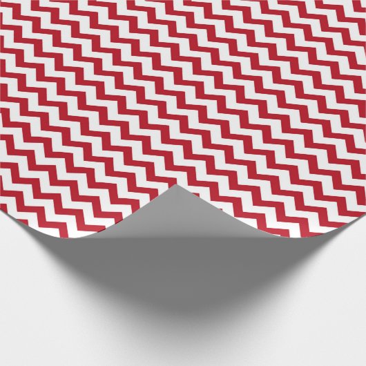 Chevron Zig Zag Ruby Red White Cadeaupapier (Hoek)