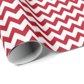 Chevron Zig Zag Ruby Red White Cadeaupapier (Rol Hoek)