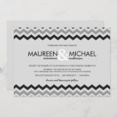 Chevron Zig Zag Wedding Invitations Kaart (Voorkant / Achterkant)