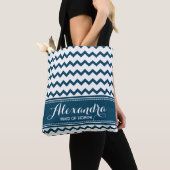 Chevron Zig Zag Wedding Party Tas (marine) (Dichtbij)