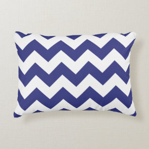 Chevron Zigzag Accent Pillow - Royal Blue Decoratief Kussen