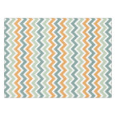 Chevron Zigzag Blauwgroen Groen Mint Oranje Tafelkleed (Voorkant (Horizontaal))