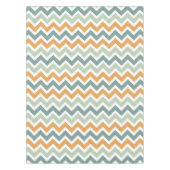 Chevron Zigzag Blauwgroen Groen Mint Oranje Tafelkleed (Voorkant)