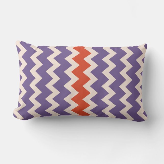 Chevron zigzag bleek roze helder paars rood kussen (Voorkant)