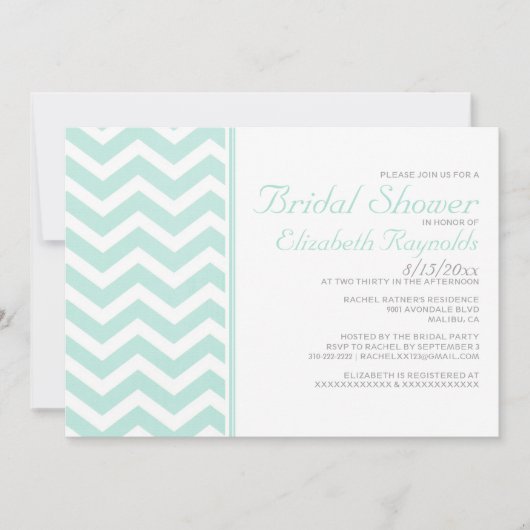  Chevron Zigzag Bridal Shower Invitations Kaart (Voorkant)