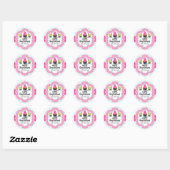 Chevron Zigzag Cupcake Bakery Box Seals Ronde Sticker (Vel)