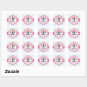 Chevron Zigzag Cupcake Bakery Box Seals Vierkante Sticker (Vel)