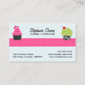 Chevron Zigzag Cupcake Bakery Visitekaartje (Achterkant)