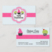 Chevron Zigzag Cupcake Bakery Visitekaartje (Voorkant / Achterkant)