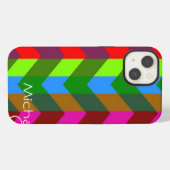 Chevron Zigzag Custom Monogram 3 iPhone Hoesje (Achterkant horizontaal)