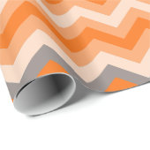 Chevron zigzag dagelijks oranje patroon cadeaupapier (Rol Hoek)