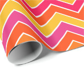 Chevron zigzag dagelijks roze gele patroon cadeaupapier (Rol Hoek)