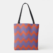 Chevron zigzag design in natuurlijke heldere kleur tote bag (Achterkant)