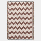 Chevron zigzag design natuurbruin roze deken (Voorkant Verticaal)