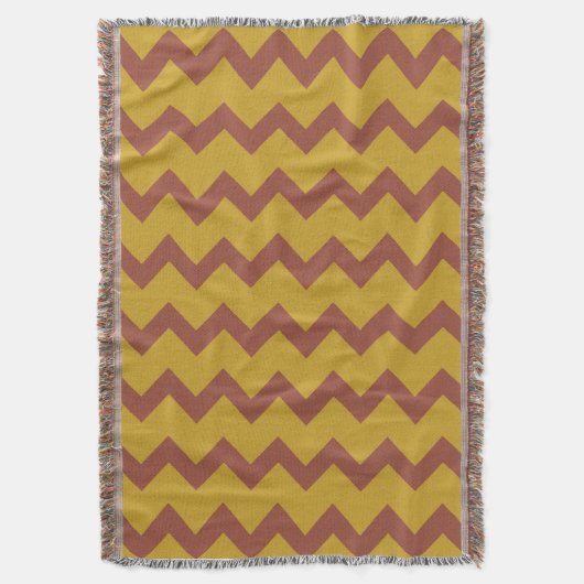 Chevron zigzag design natuurlijk geel bruin deken (Voorkant Verticaal)