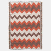 Chevron zigzag design natuurlijk rood roze bruin deken (Voorkant Verticaal)