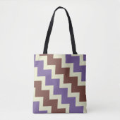 Chevron zigzag design paars bruin bleek groen tote bag (Voorkant)