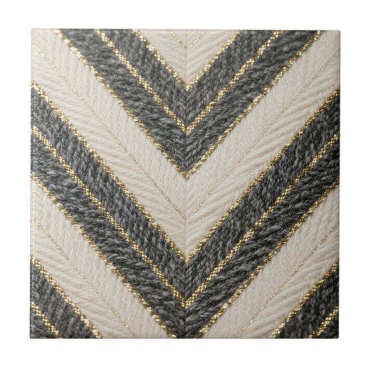Chevron Zigzag Glam Patroon Tegeltje (Voorkant)