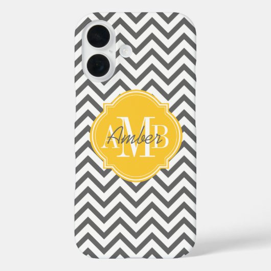 Chevron zigzag grijs patroon monogram Case-Mate iPhone case (Achterkant)