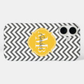 Chevron zigzag grijs patroon monogram Case-Mate iPhone case (Achterkant (horizontaal))