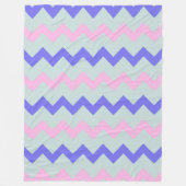 Chevron zigzag ijsblauwe roze kobalt fleece deken (Voorkant)