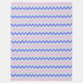 Chevron zigzag ijsblauwe roze kobalt fleece deken (Voorkant)