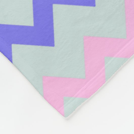 Chevron zigzag ijsblauwe roze kobalt fleece deken (Hoek)