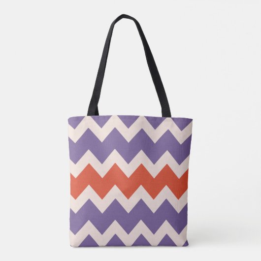 Chevron zigzag in natuurlijke kleuren tote bag (Achterkant)