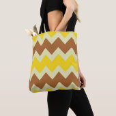 Chevron zigzag in natuurlijke kleuren tote bag (Dichtbij)
