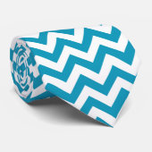 Chevron Zigzag Lines Blauwgroen Stropdas (Opgerold)