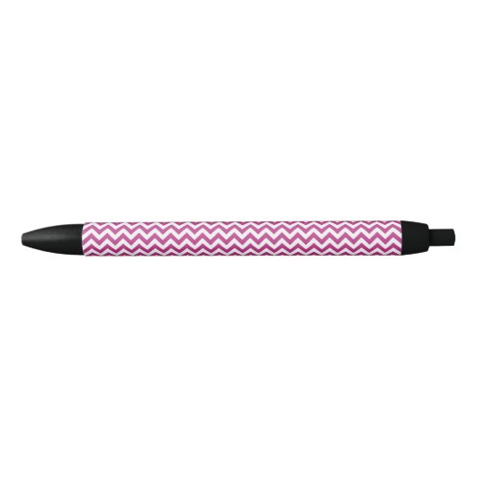 Chevron Zigzag Lines Medium Red-Violet Zwarte Inkt Pen (Voorkant)