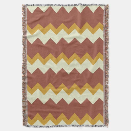 Chevron zigzag ontwerp natuurlijke groene bruine g deken (Voorkant Verticaal)