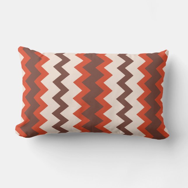 Chevron zigzag ontwerp natuurlijke rode roze bruin kussen (Voorkant)
