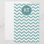 Chevron ZigZag patroon in Mint Green Briefpapier (Voorkant / Achterkant)