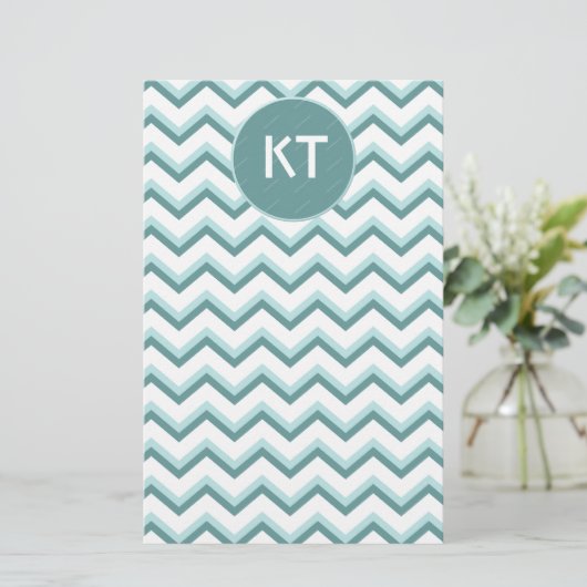 Chevron ZigZag patroon in Mint Green Briefpapier (Staand voorkant)