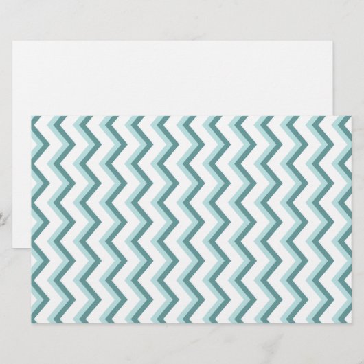 Chevron ZigZag patroon in Mint Green Briefpapier (Voorkant / Achterkant)