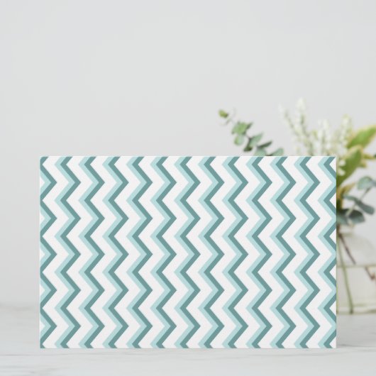 Chevron ZigZag patroon in Mint Green Briefpapier (Staand voorkant)