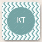 Chevron ZigZag patroon in Mint Green Drankjes Onderzetter (Voorkant)