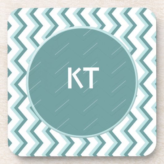 Chevron ZigZag patroon in Mint Green Drankjes Onderzetter (Voorkant)