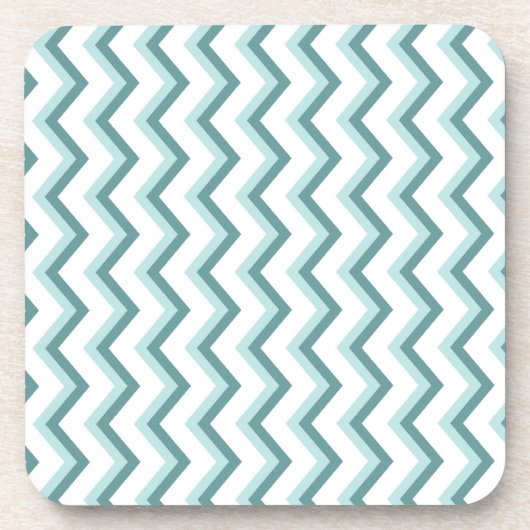 Chevron ZigZag patroon in Mint Green Drankjes Onderzetter (Voorkant)