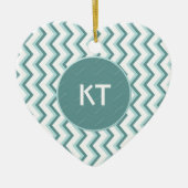 Chevron ZigZag patroon in Mint Green Keramisch Ornament (Voorkant)