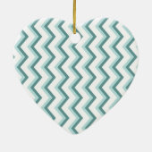 Chevron ZigZag patroon in Mint Green Keramisch Ornament (Achterkant)