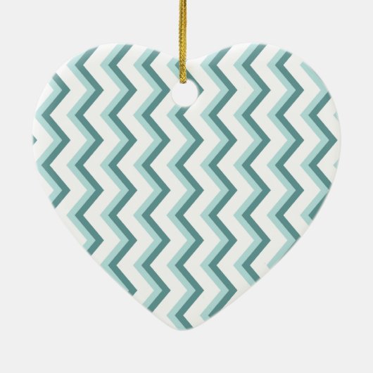 Chevron ZigZag patroon in Mint Green Keramisch Ornament (Achterkant)