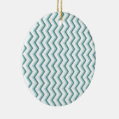 Chevron ZigZag patroon in Mint Green Keramisch Ornament (Rechts)